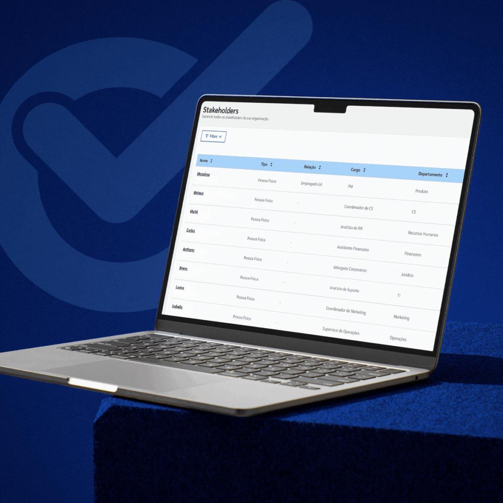 Imagem que ilustra com um notebook o novo módulo de SRM do Ouvidor Digital