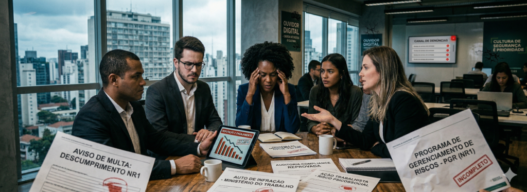 profissionais lidando com a NR1