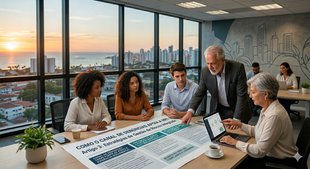 profissionais se preparando para atender a NR1 com canal de denúncias